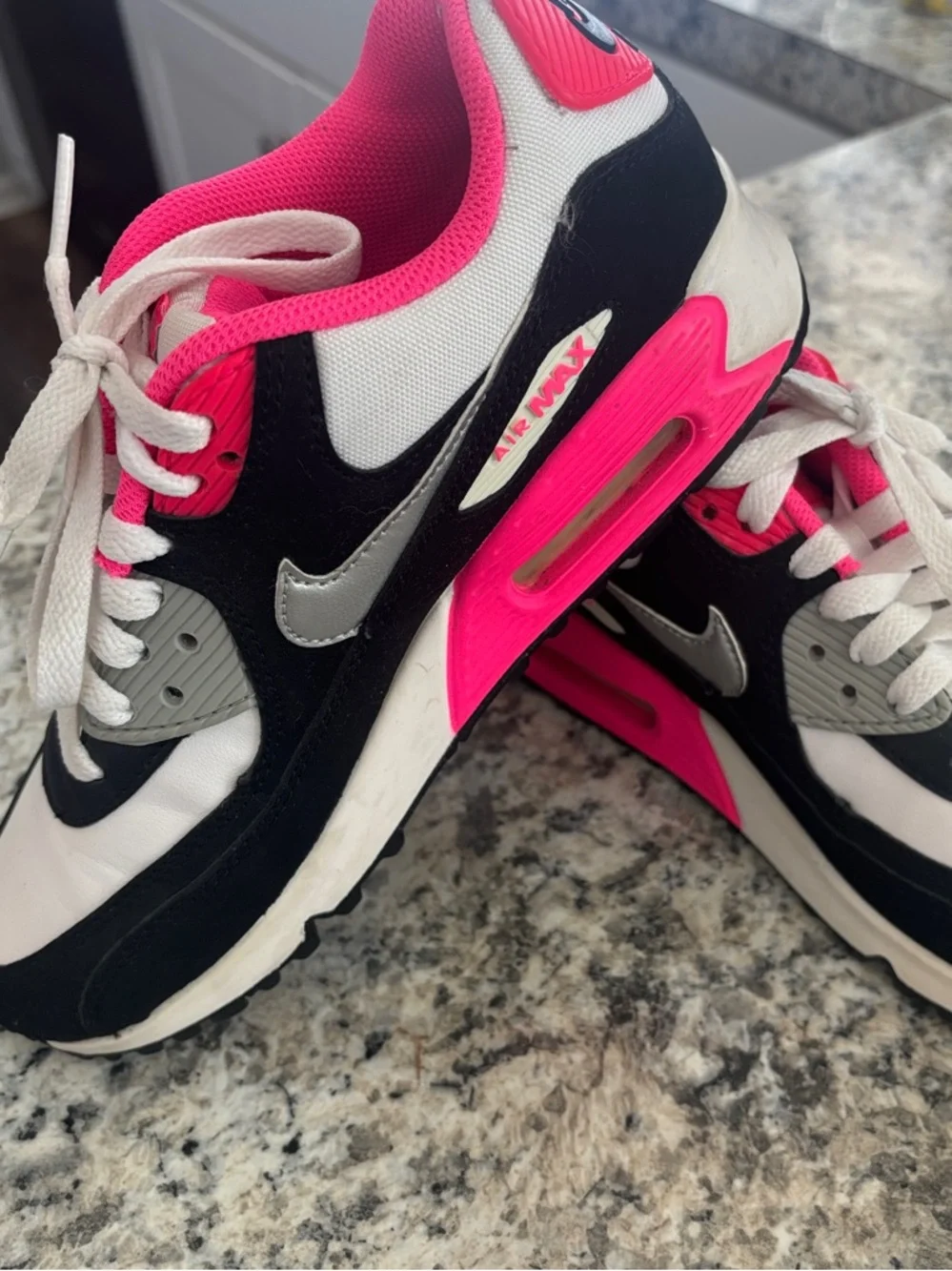 Nike Air Max White Black Hot Pink Athletic Sneakers